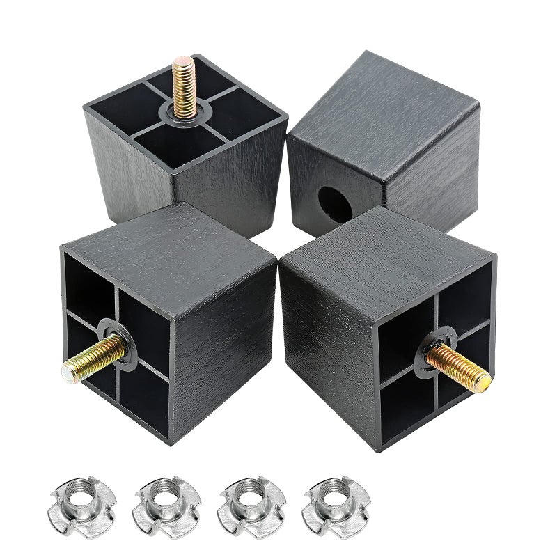 Murtenze 4Pack 2 inch Sofa Legs  Square Tapered Plastic Couch Legs Replacement Furniture Legs with M8 Hanger Bolts for Chair Sofa Dresser Cabinet Loveseats Ottoman Bed - Image 2